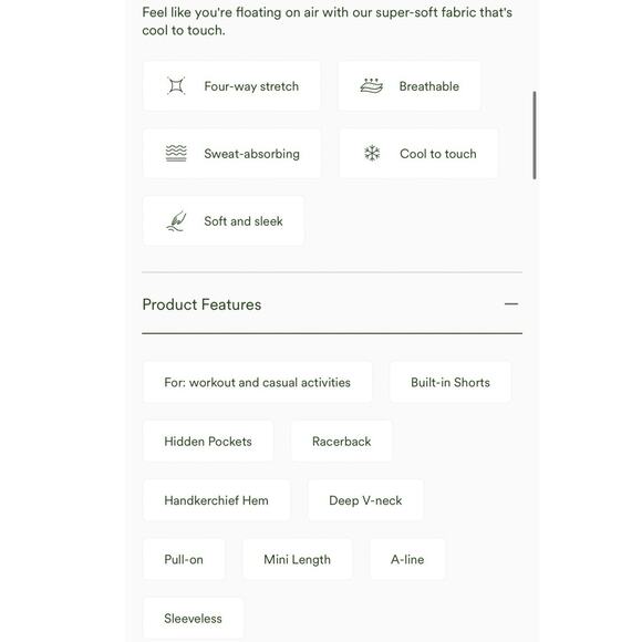 Halara Deep V Neck Racerback 2-in-1 Side Pocket Flare Mini Casual Dress - Picture 12 of 12